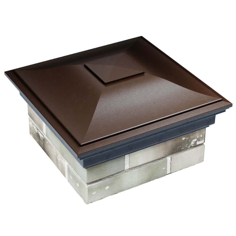 Колпак Zking Монблан Коричневый на столб 1.5х1.5 кирпича (385х385мм) в Вельске фото