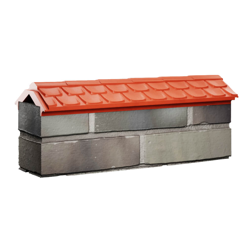 Парапет Zking Эльбрус Красный с посадкой на 0.5 кирпича (130мм) Вельск фото