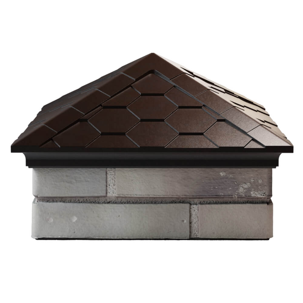 Колпак Zking Эверест Коричневый на столб 1.5х1.5 кирпича (390х390мм) Вельск фото