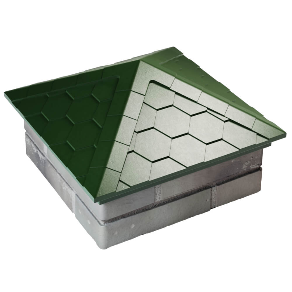 Колпак Zking Эверест Зеленый на столб 1.5х1.5 кирпича (390х390мм) в Вельске фото