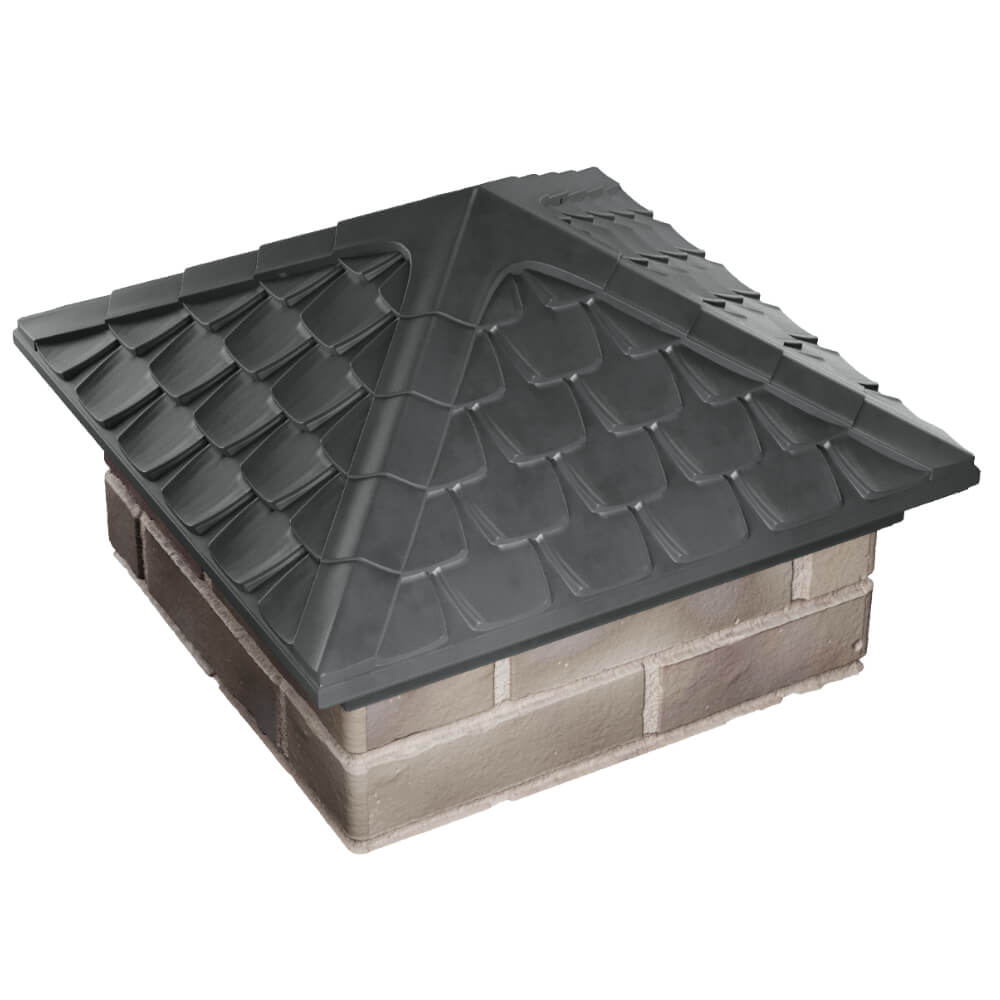 Колпак Zking Эльбрус Серый на столб 1.5х1.5 кирпича (385х385мм) в Вельске фото