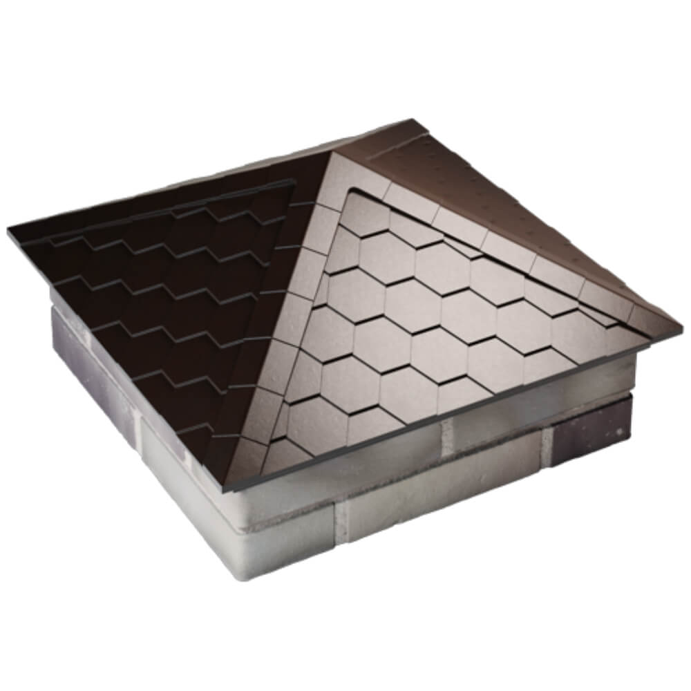 Колпак Zking Эверест Коричневый на столб 2х2 кирпича (535х535мм) Вельск фото