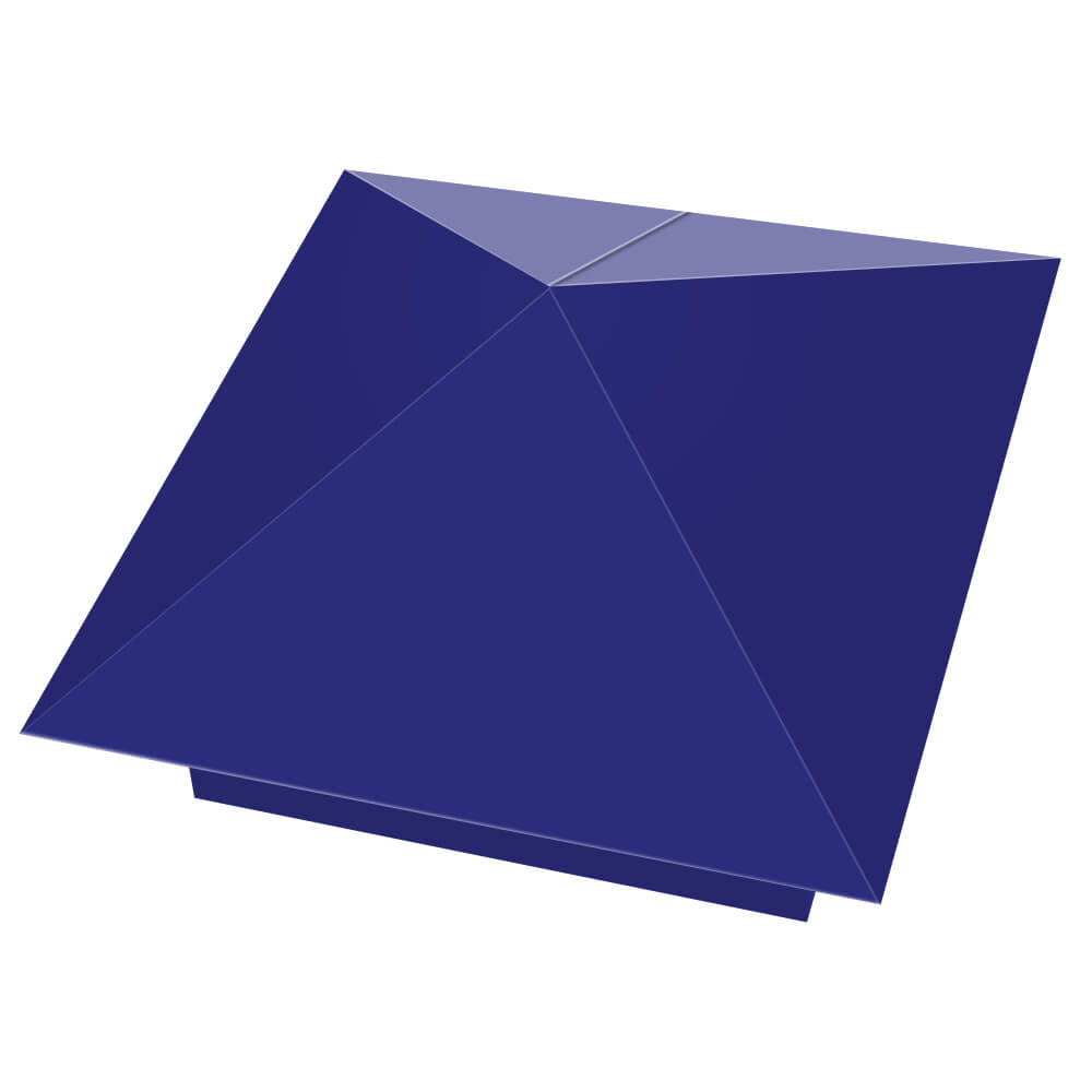 Колпак металлический 400х400мм RAL5002 Синий Ультрамарин заборный Вельск фото