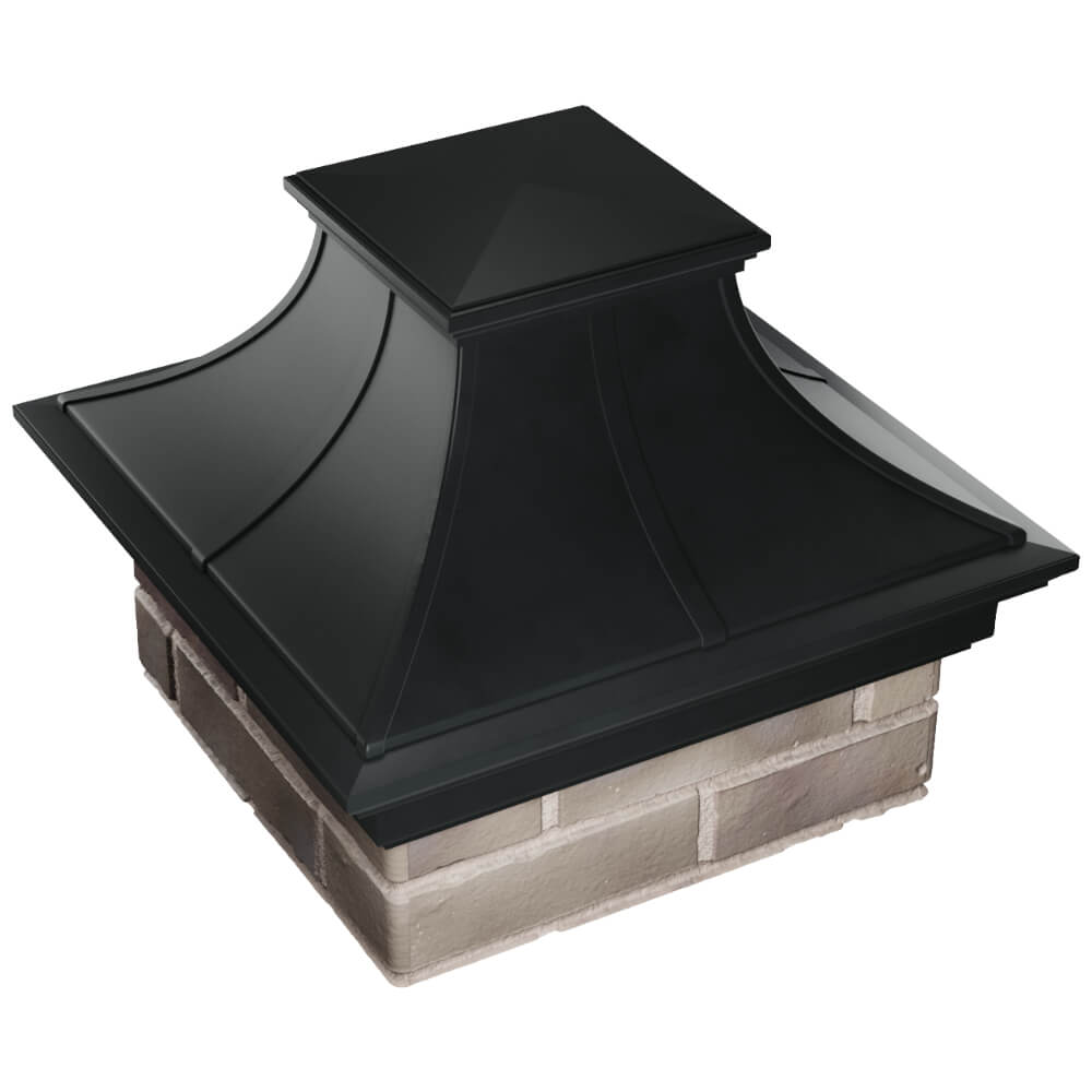Колпак Zking Монблан Премиум Черный на столб 1.5х1.5 кирпича (385х385мм) в Вельске фото