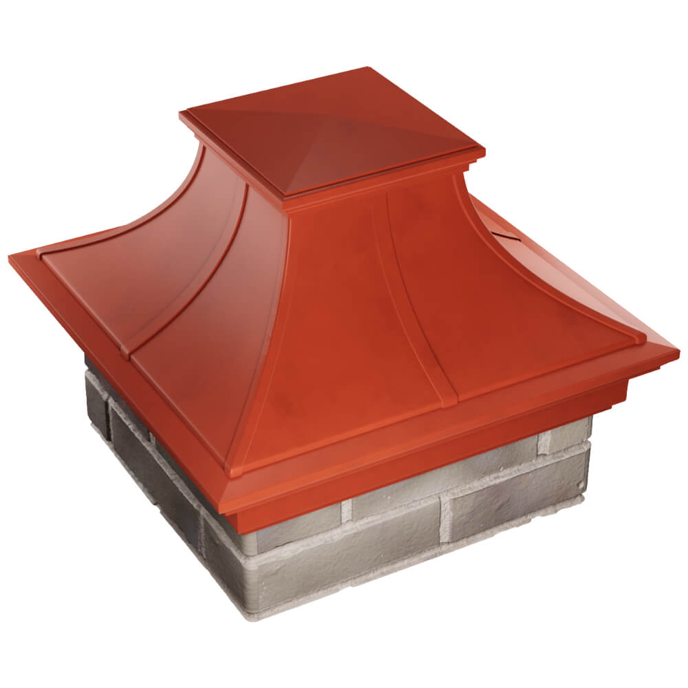 Колпак Zking Монблан Премиум Красный на столб 1.5х1.5 кирпича (385х385мм) в Вельске фото