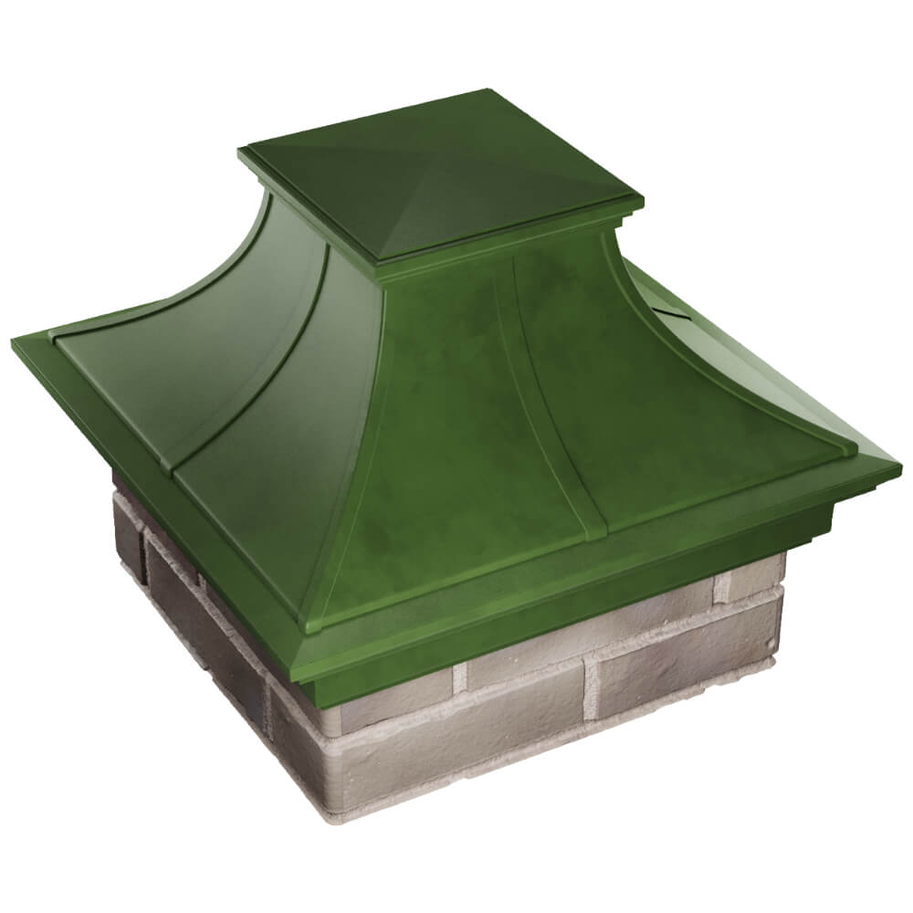 Колпак Zking Монблан Премиум Зеленый на столб 1.5х1.5 кирпича (385х385мм) в Вельске фото