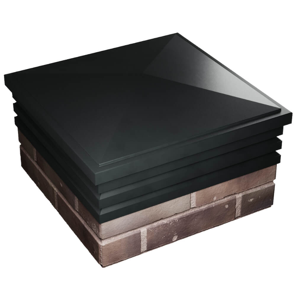 Колпак Zking Бона ХайТек Черный на столб 2х2 кирпича (513х513мм) в Вельске фото