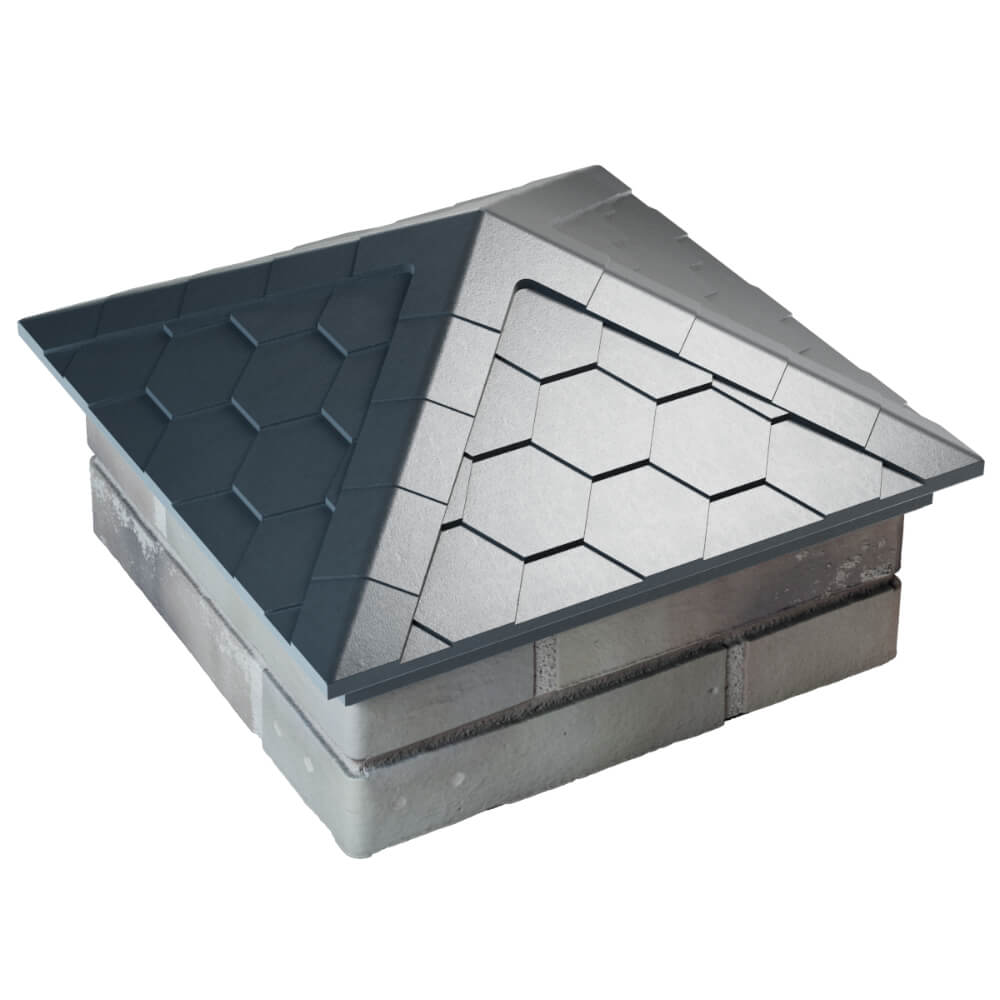 Колпак Zking Эверест Серый на столб 1.5х1.5 кирпича (390х390мм) в Вельске фото