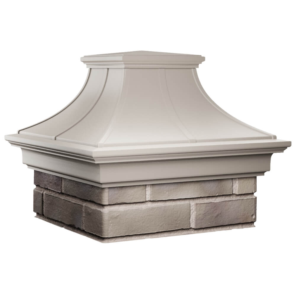 Колпак Zking Монблан Премиум Бежевый на столб 1.5х1.5 кирпича (385х385мм) в Вельске фото