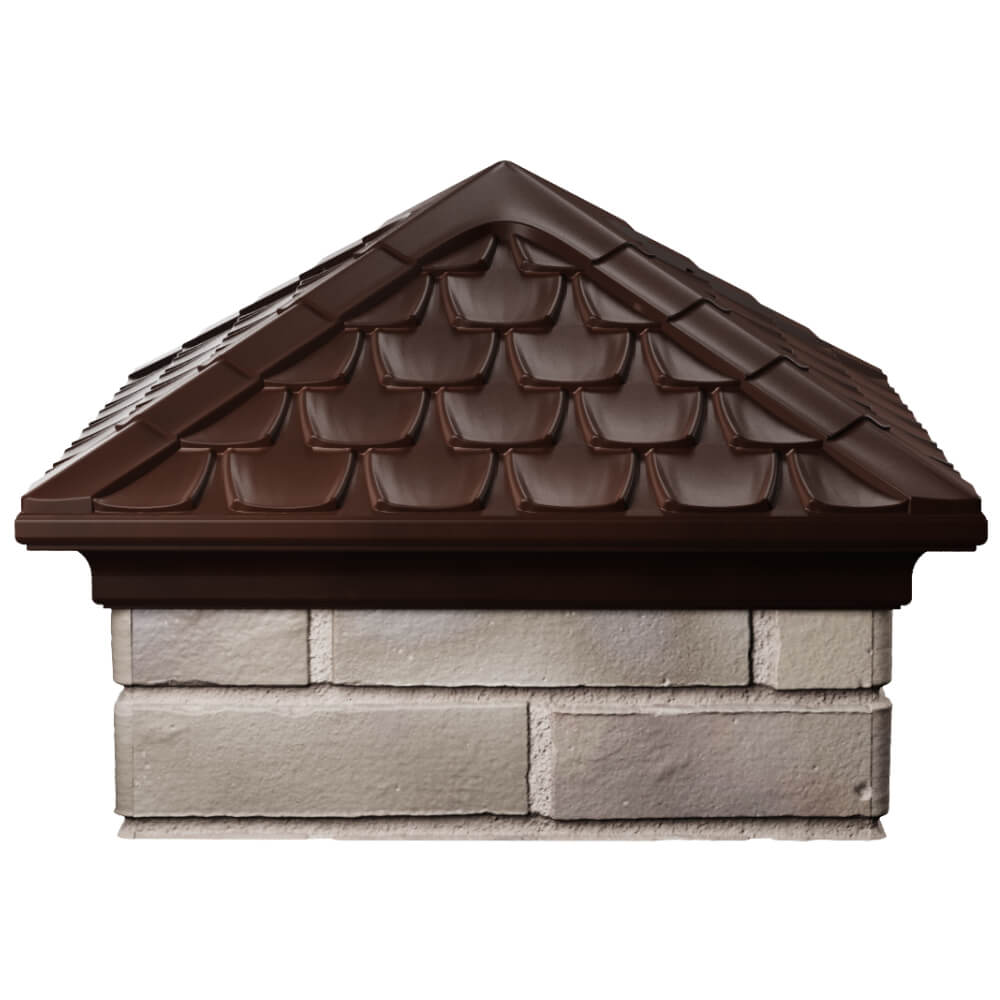 Колпак Zking Эльбрус Коричневый на столб 1.5х1.5 кирпича (385х385мм) Вельск фото