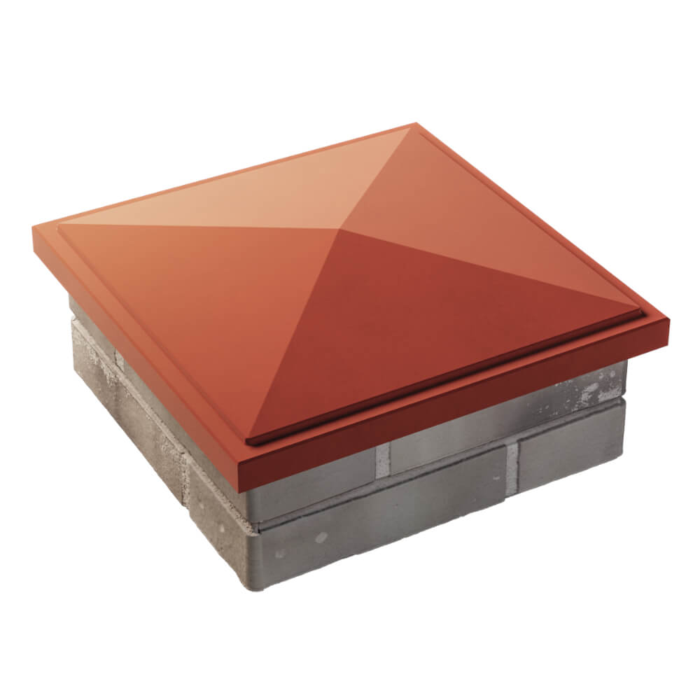 Колпак Zking БонаМоно Красный на столб 1.5х1.5 кирпича (385х385, 400х400мм) в Вельске фото