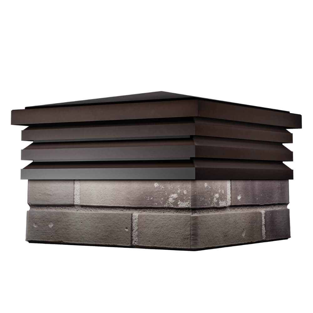 Колпак Zking Бона ХайТек Коричневый на столб 1.5х1.5 кирпича (385х385мм) в Вельске фото