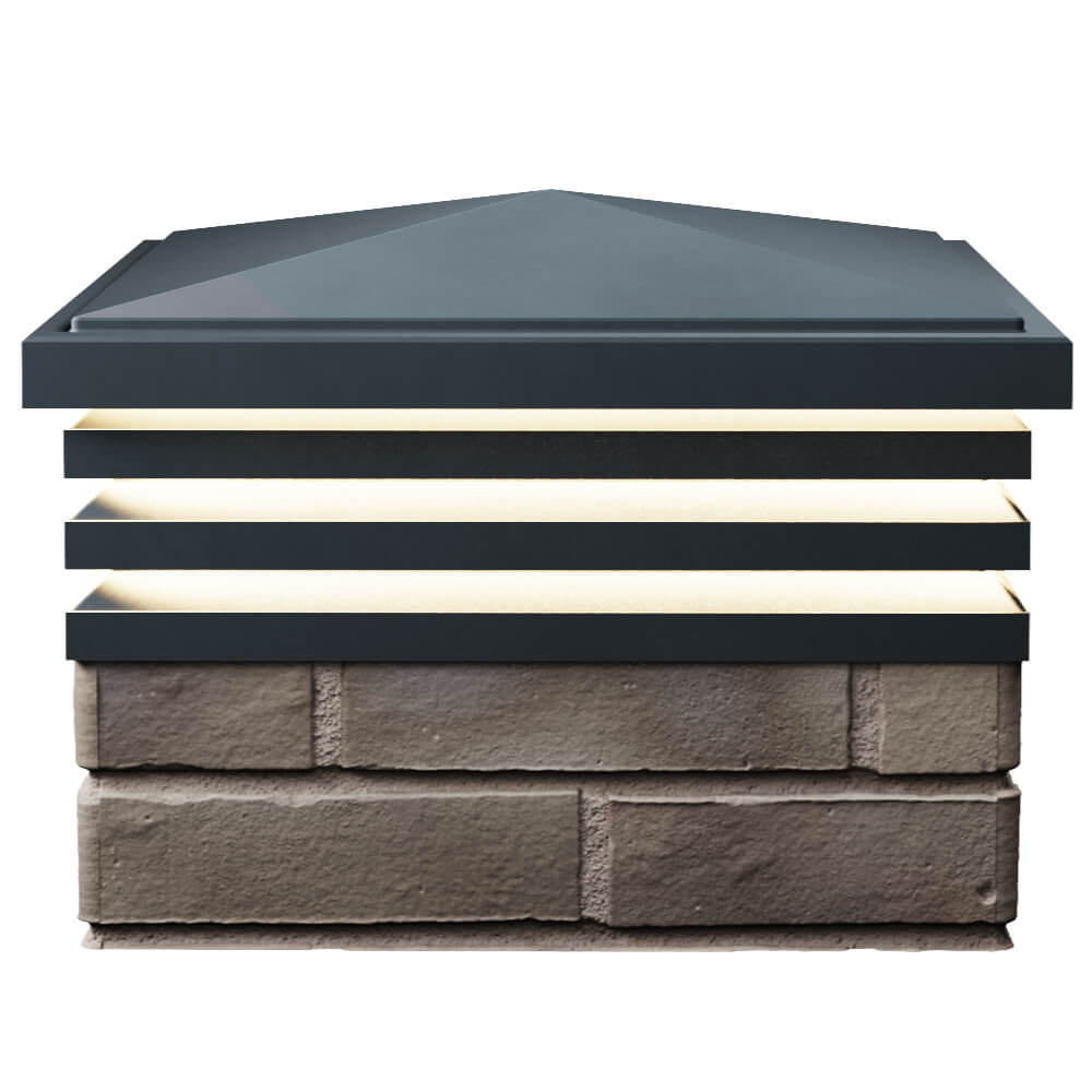 Колпак Zking Бона ХайТек Серый на столб 1.5х1.5 кирпича (385х385мм) с подсветкой в Вельске фото