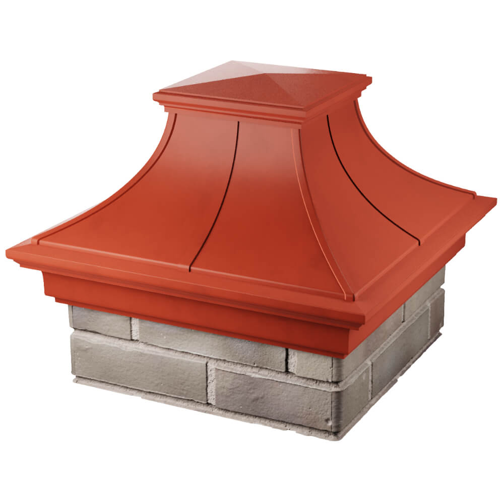 Колпак Zking Монблан Премиум Красный на столб 1.5х1.5 кирпича (385х385мм) в Вельске фото
