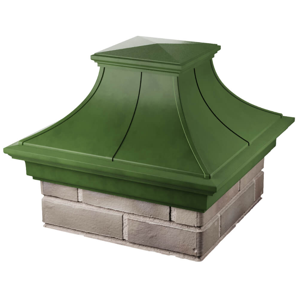 Колпак Zking Монблан Премиум Зеленый на столб 1.5х1.5 кирпича (385х385мм) в Вельске фото