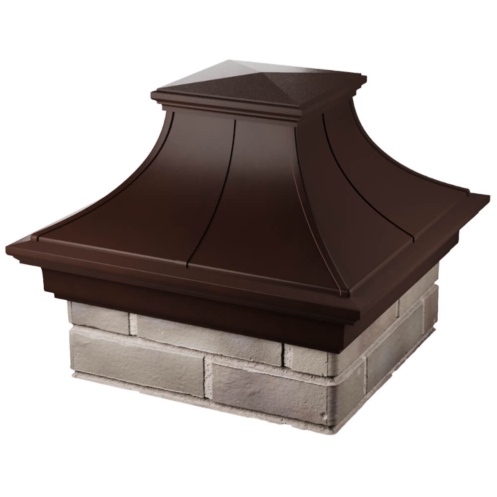 Колпак Zking Монблан Премиум Коричневый на столб 1.5х1.5 кирпича (385х385мм) в Вельске фото