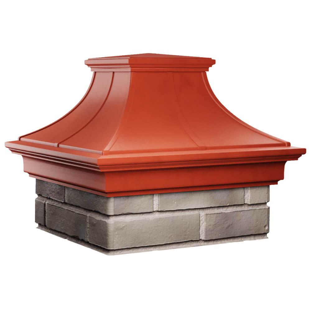 Колпак Zking Монблан Премиум Красный на столб 1.5х1.5 кирпича (385х385мм) в Вельске фото