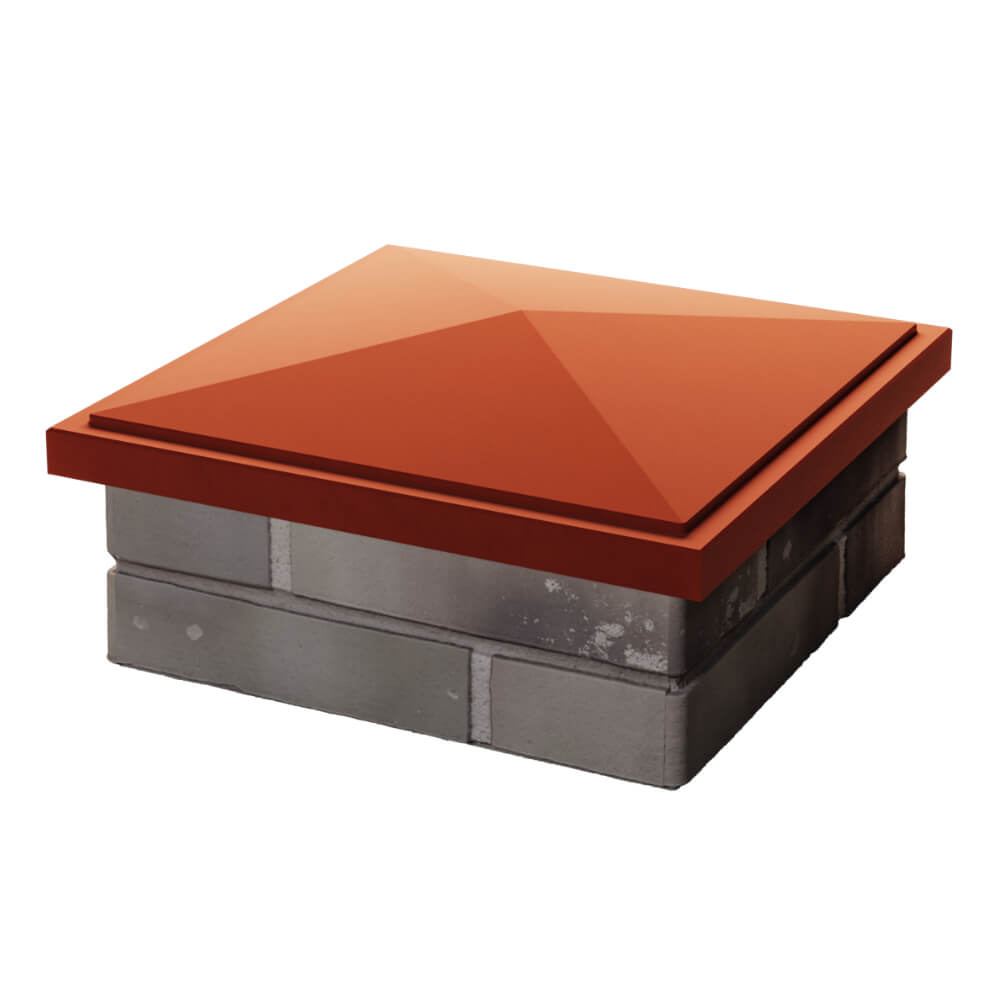 Колпак Zking БонаМоно Красный на столб 1.5х1.5 кирпича (385х385, 400х400мм) в Вельске фото