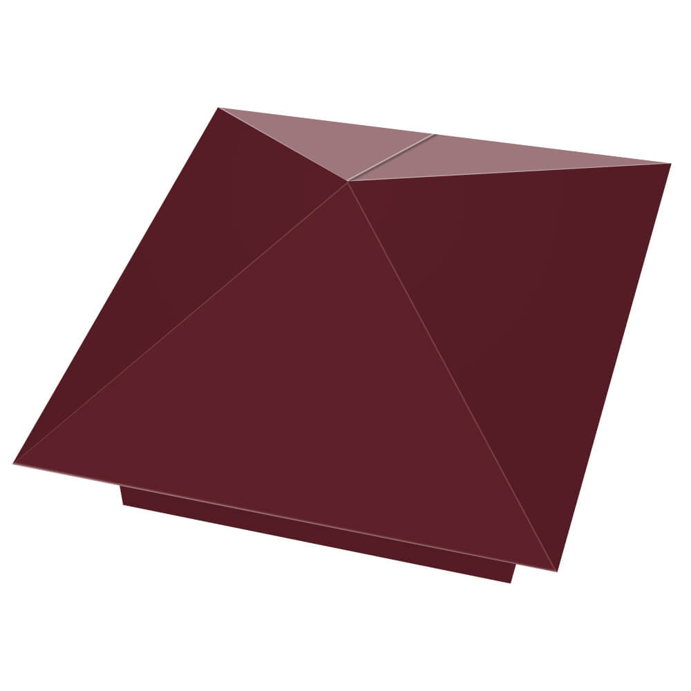 Колпак металлический 390х390мм RAL3005 Красное Вино заборный Вельск фото