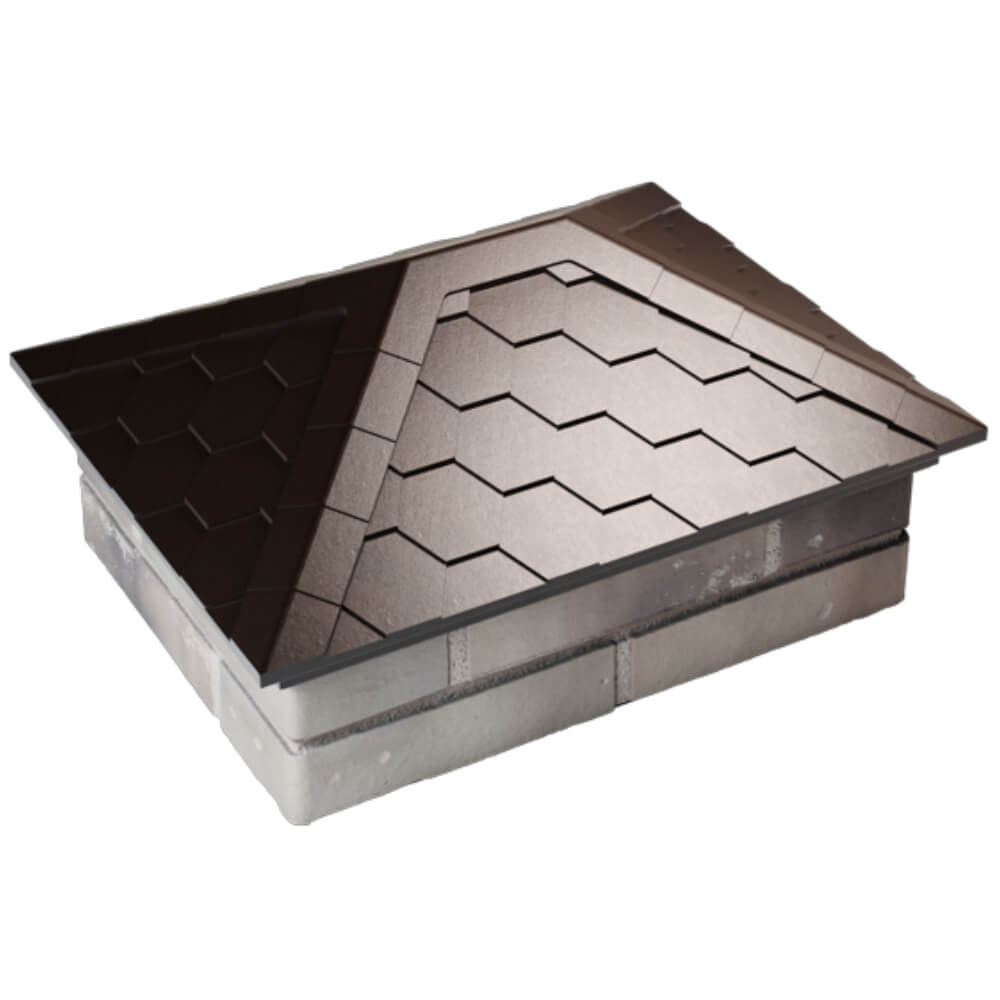 Колпак Zking Эверест Коричневый на столб 2х1.5 кирпича (520х390мм) Вельск фото