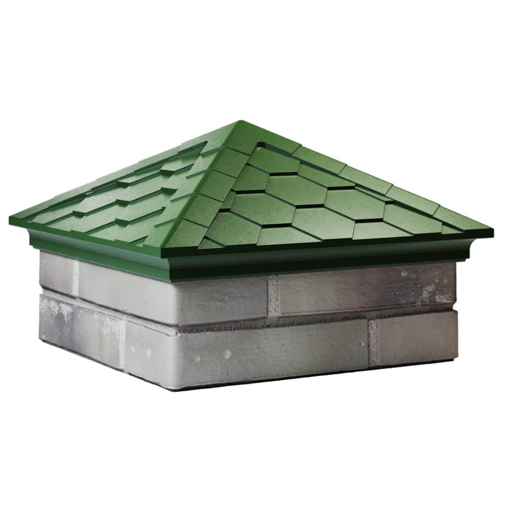 Колпак Zking Эверест Зеленый на столб 1.5х1.5 кирпича (390х390мм) в Вельске фото