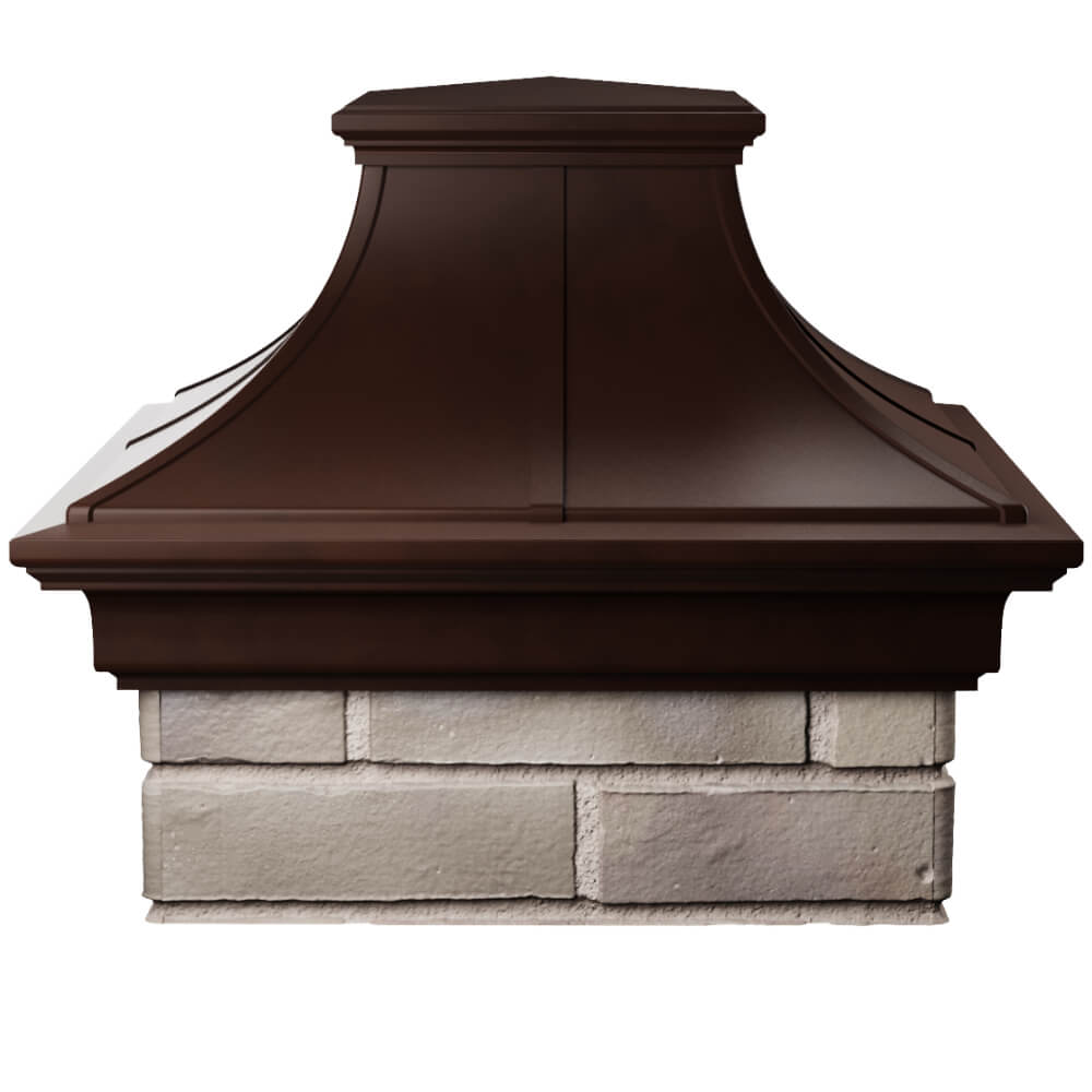 Колпак Zking Монблан Премиум Коричневый на столб 1.5х1.5 кирпича (385х385мм) Вельск фото