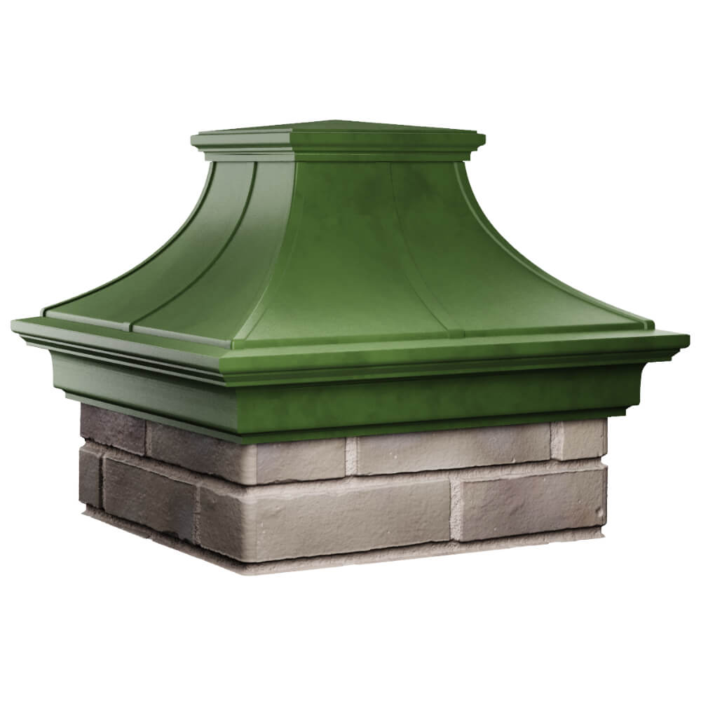 Колпак Zking Монблан Премиум Зеленый на столб 1.5х1.5 кирпича (385х385мм) в Вельске фото