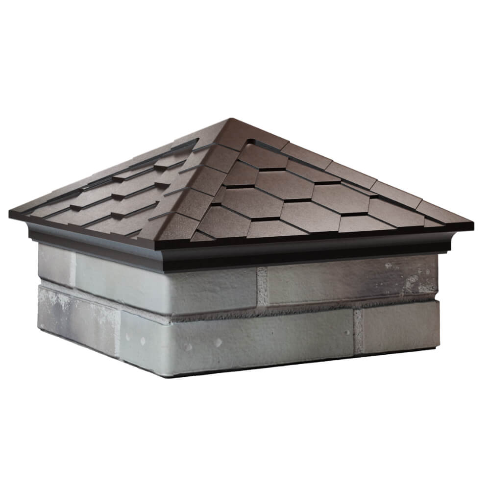 Колпак Zking Эверест Коричневый на столб 1.5х1.5 кирпича (390х390мм) в Вельске фото