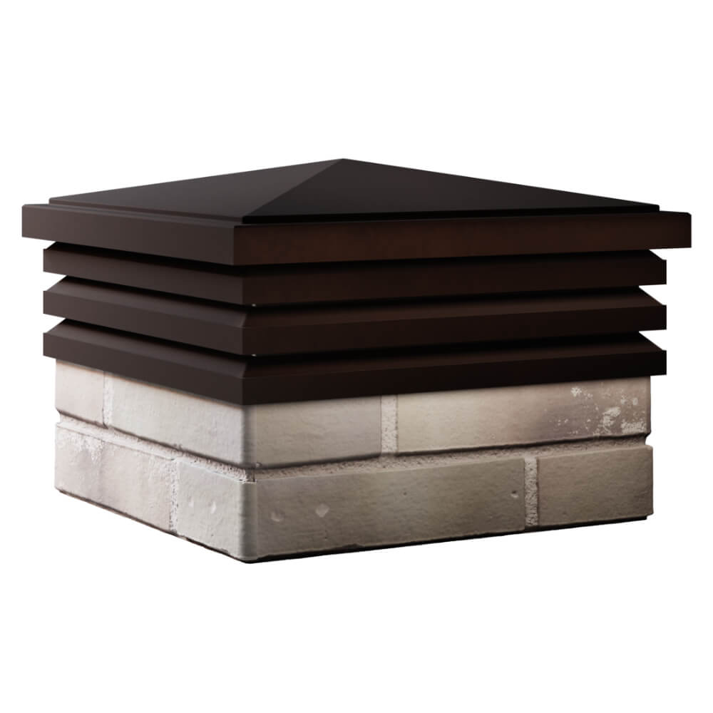 Колпак Zking Бона ХайТек Коричневый на столб 1.5х1.5 кирпича (385х385мм) в Вельске фото